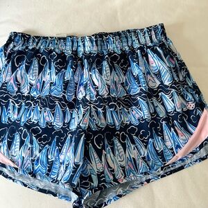 Lilly Pulitzer Luxletic Blue and Pink Athletic Shorts